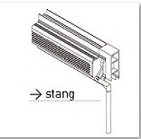 Stangbediening 1800mm  Ral 9010 Wit Zonder Bocht/clip met/einddop